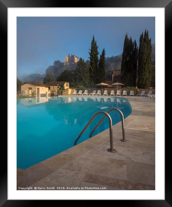 The Pool at Le Capeyrou, Beynac. Framed Mounted Print by Garry Smith