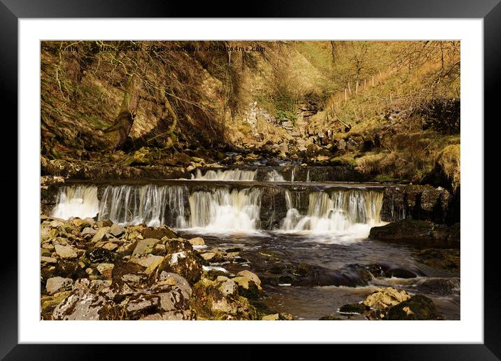 HORTON GILL FALLS Framed Mounted Print by andrew saxton