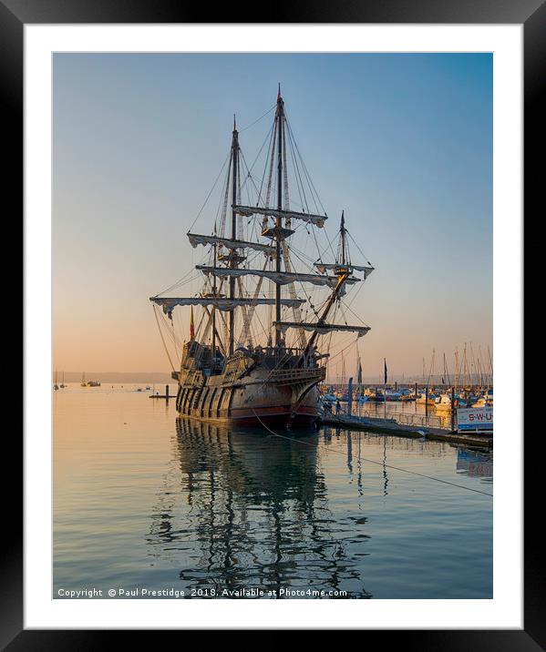 El Galeon, (The Galleon) Spanish Tall Ship Framed Mounted Print by Paul F Prestidge