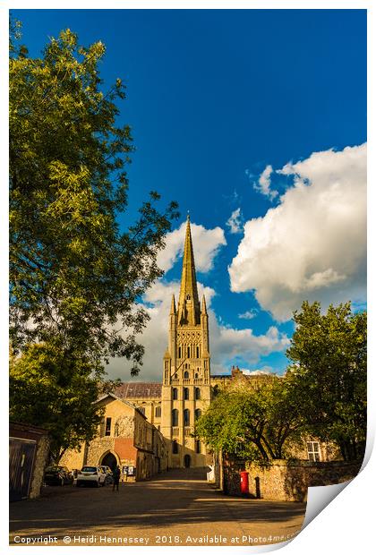 Majestic Norwich Anglican Cathedral Print by Heidi Hennessey