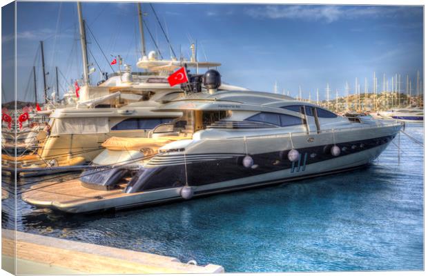 Pershing 90 Yacht Canvas Print by David Pyatt