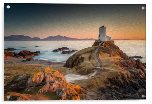 Twr Mawr Lighthouse Acrylic by Paul Andrews