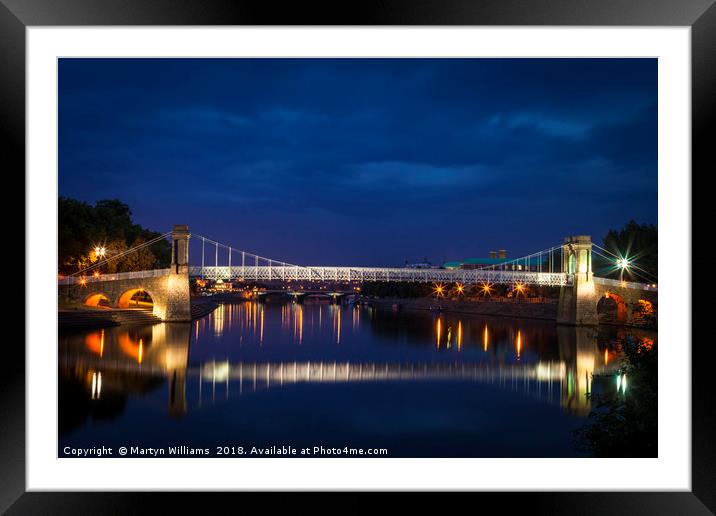 Wilford Suspension Bridge, River Trent, Nottingham Framed Mounted Print by Martyn Williams