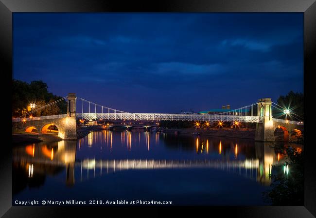 Wilford Suspension Bridge, River Trent, Nottingham Framed Print by Martyn Williams