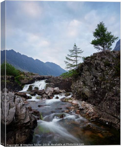 Big skies over the River Coe Canvas Print by Stephen Taylor