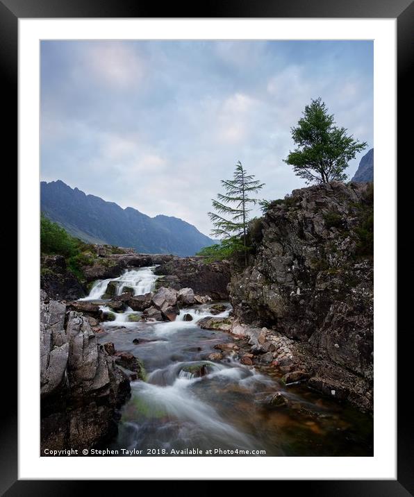 Big skies over the River Coe Framed Mounted Print by Stephen Taylor