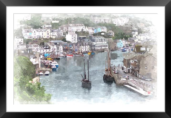Looe Lugger Regatta on a misty morning Framed Mounted Print by Rosie Spooner