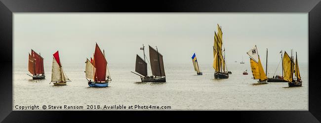 Old Sailing Luggers at Sea Framed Print by Steve Ransom
