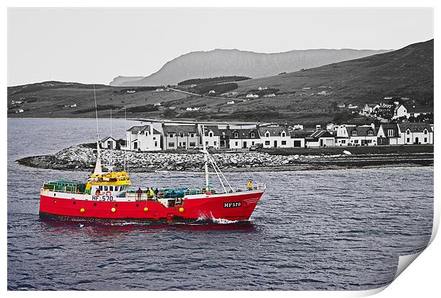Sailing Into Ullapool Harbour Print by Jacqi Elmslie