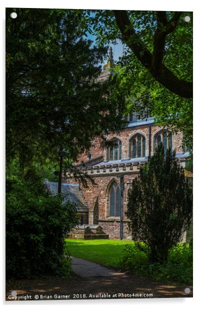 Cossington Church Acrylic by Brian Garner