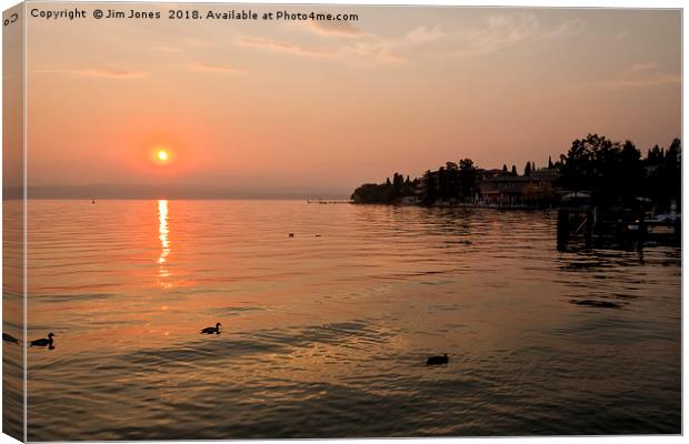 Another Sirmione Sunset Canvas Print by Jim Jones