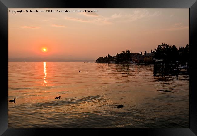 Another Sirmione Sunset Framed Print by Jim Jones