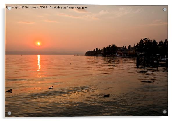 Another Sirmione Sunset Acrylic by Jim Jones