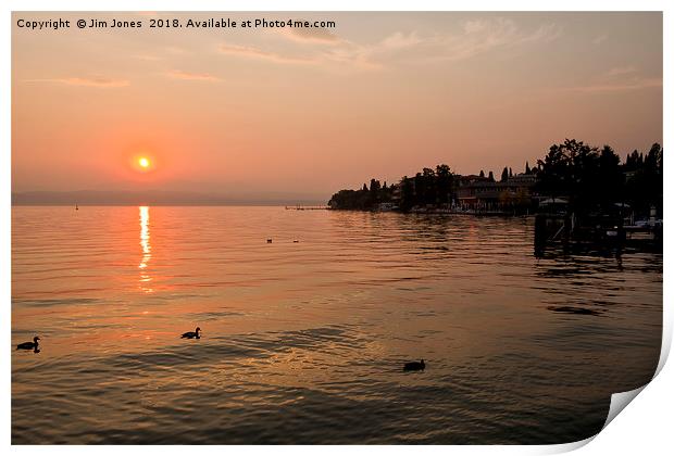 Another Sirmione Sunset Print by Jim Jones