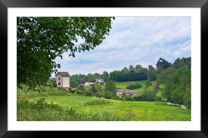 Bazas Village France . Framed Mounted Print by Irene Burdell