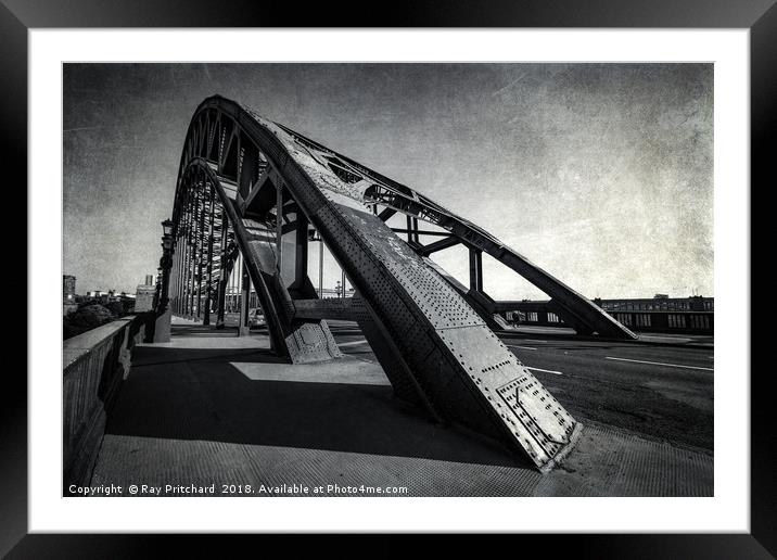 Textured Tyne Bridge Framed Mounted Print by Ray Pritchard