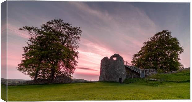 Kendal Castle Sunset Canvas Print by Images of Devon