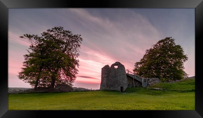 Kendal Castle Sunset Framed Print by Images of Devon