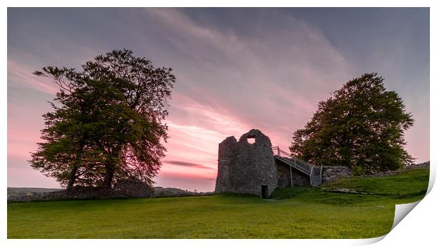 Kendal Castle Sunset Print by Images of Devon