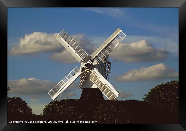 Windmill Framed Print by Jane Metters