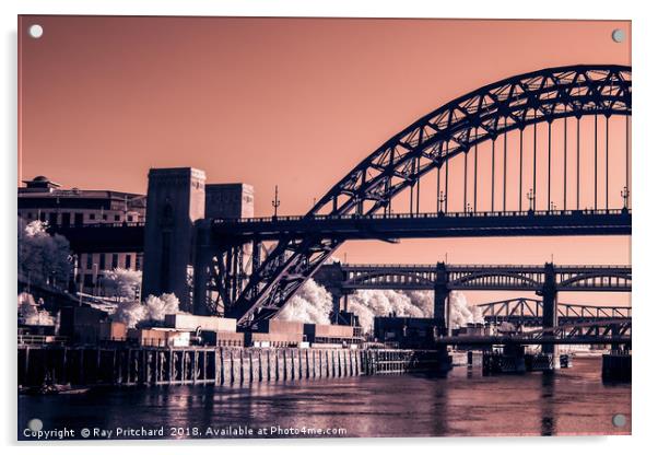 Infrared Tyne Bridge Acrylic by Ray Pritchard