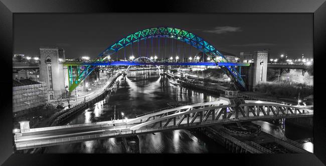 Coloured Tyne Bridge Framed Print by Naylor's Photography