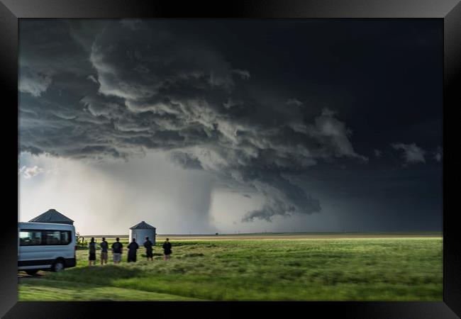 Severe Thunderstorm in Nebraska Framed Print by John Finney