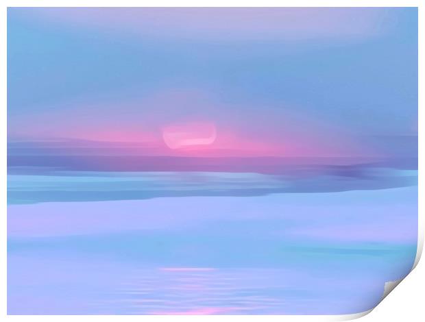 Blissful Cornish Sunset Print by Beryl Curran
