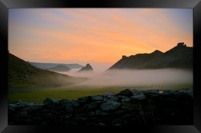 Sunset at The Valley of Rocks Framed Print by graham young