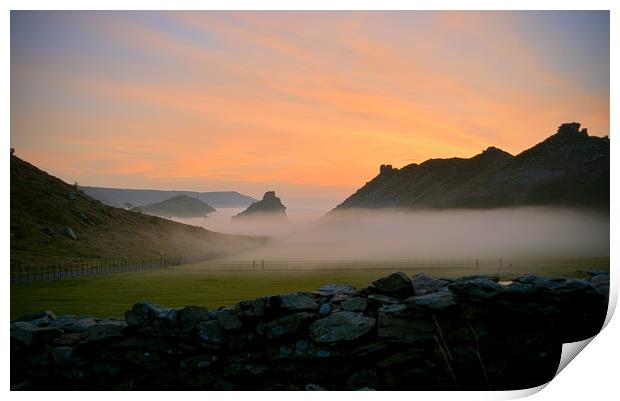 Sunset at The Valley of Rocks Print by graham young