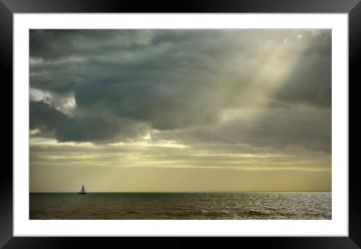 Sailing Into The Storm Framed Mounted Print by graham young