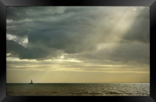 Sailing Into The Storm Framed Print by graham young