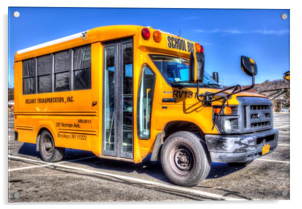 American School Bus Acrylic by David Pyatt