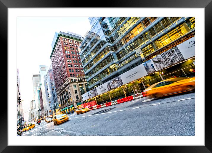 New York Street Scene Framed Mounted Print by David Pyatt