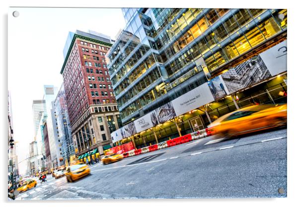 New York Street Scene Acrylic by David Pyatt