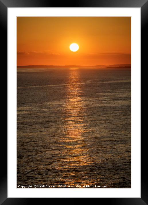 Setting Sun at Nash Point, south Wales Framed Mounted Print by Heidi Stewart