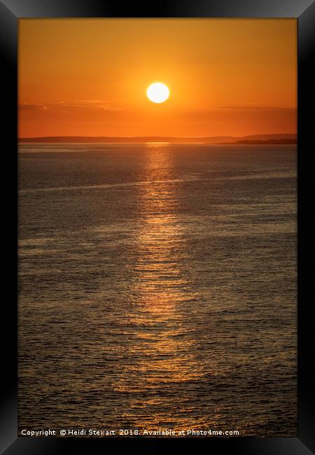 Setting Sun at Nash Point, south Wales Framed Print by Heidi Stewart