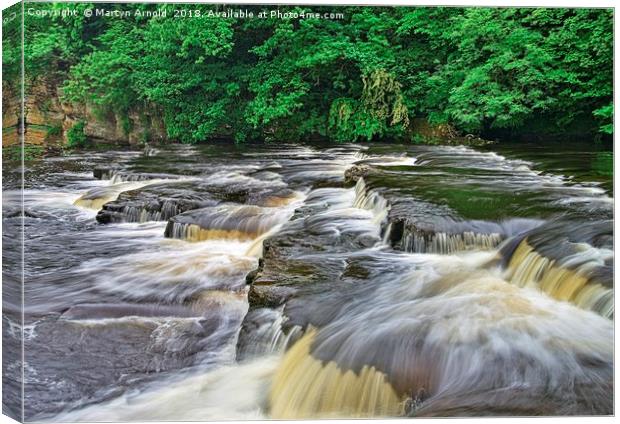 RIver Swale Waterfall, Richmond Yorkshire Canvas Print by Martyn Arnold