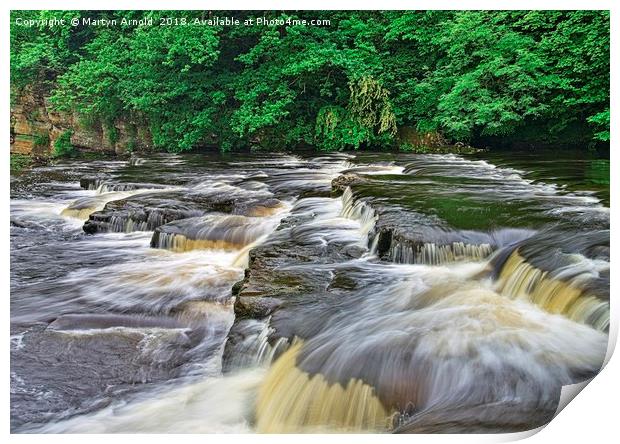 RIver Swale Waterfall, Richmond Yorkshire Print by Martyn Arnold