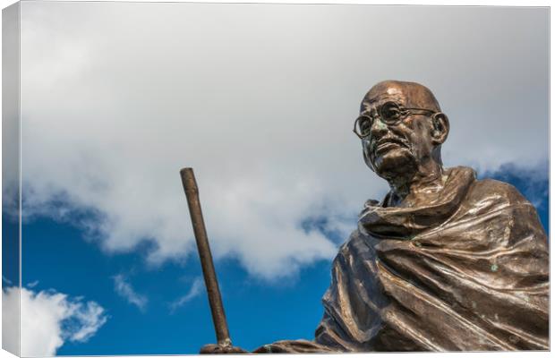 Mahatma Gandhi Statue Cardiff Canvas Print by Steve Purnell