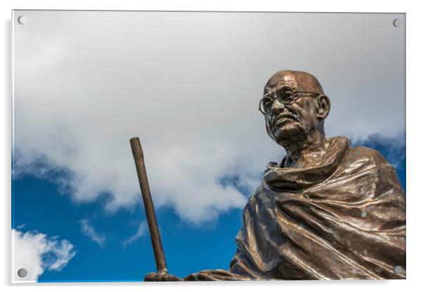 Mahatma Gandhi Statue Cardiff Acrylic by Steve Purnell