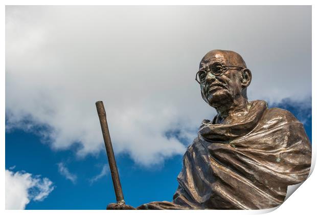 Mahatma Gandhi Statue Cardiff Print by Steve Purnell