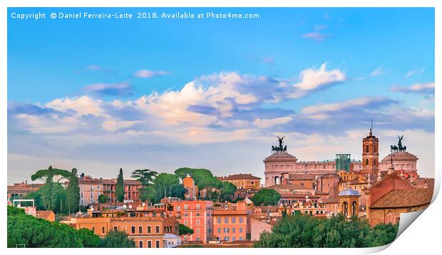 Aerial View Rome Cityscape Print by Daniel Ferreira-Leite