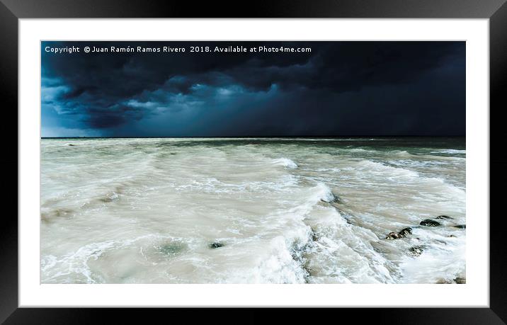 Storm sky on the beach of Sanlucar de Barrameda at Framed Mounted Print by Juan Ramón Ramos Rivero
