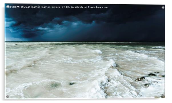 Storm sky on the beach of Sanlucar de Barrameda at Acrylic by Juan Ramón Ramos Rivero