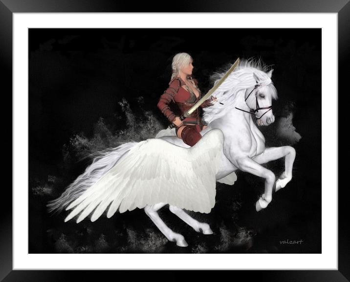 Valkyrie Framed Mounted Print by Valerie Anne Kelly