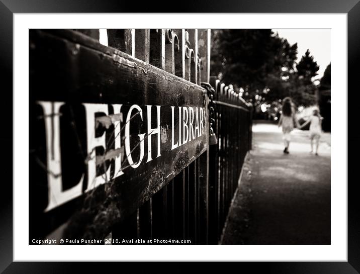 Leigh Library Framed Mounted Print by Paula Puncher