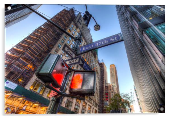 New York Street Sign Acrylic by David Pyatt