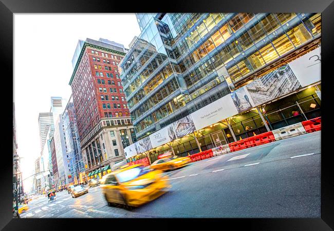 New York Street Scene Framed Print by David Pyatt