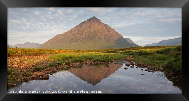 Buachaille Etive Mor Reflections Framed Print by Stephen Taylor